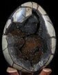 Septarian Dragon Egg Geode - Black Crystals #40932-1